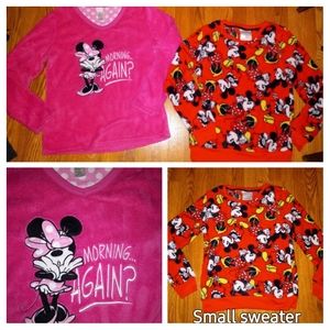 Disney's Minnie Mouse Fleece sweater & fleece sleepwear sweater.